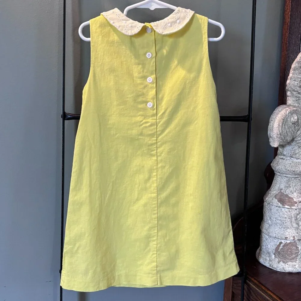 Vintage Polly Flinders Yellow Sleeveless Mod Girl's Dress - Picture 2 of 7